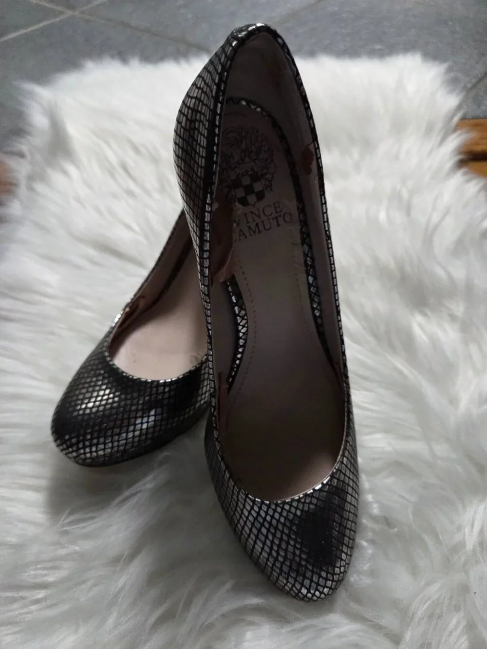 Vince Camuto Silver Metallic Platform Heels
